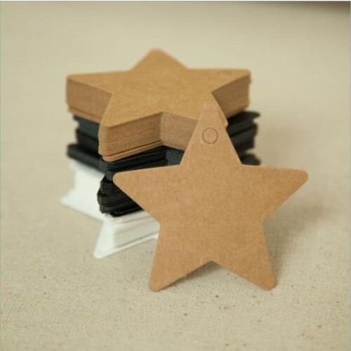 1000pcs Price Label star Shape Garment labels Kraft Paper Card Wedding Favour Gift Tag DIY Tag Party Favor 6cm