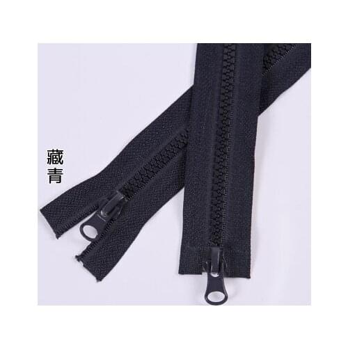 Free shipping 5pcs/lot 5# 150cm navy blue resin double-ended zipper down jacket coat zipper tent bag zipper double slider zipper