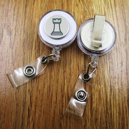 Chess Rook ID Badge Reel for Docter Nurse Teacher Student retractable recoil id badge holder work fun