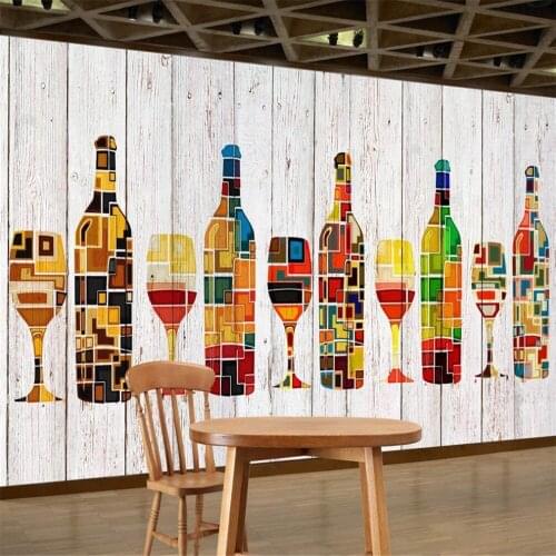Milofi custom large 3D wallpaper mural abstract flat wine glass background wall decoration painting living room bedroom mural