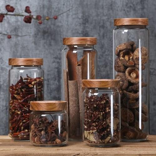 Household Glass Tea Cans Round Lid Coffee Confectionery Food Cans Cereal Storage Box Kitchen Storage Tank