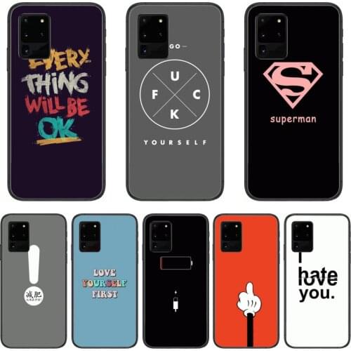 Black silicon Phone cover hull For SamSung Galaxy S 6 7 8 9 10 20 Plus Edge E 5G Lite Ultra black soft bumper