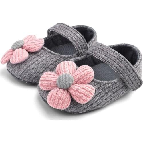 0-18M Newborn Baby Girls Boys Crib Shoes Cotton Flowers Hook Soft Cork Baby Shoes 6 Colors