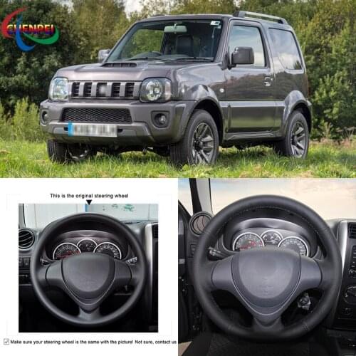 DIY Hand Sewing Anti-Slip Wear-Resistant Steering Wheel Cover For Suzuki Jimny 2015-2018 Car Interior Decoration Accessories