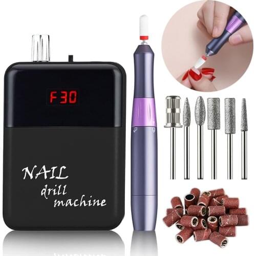 Nail Drill Machine Rechargeable Nail File Set For Manicure Professional Electric Manicure Drill Nail Polisher With LCD Display