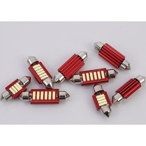 Festoon 10PCS C10W C5W LED Canbus White Free Error 31mm 36mm 39mm 42mm Car Bulb Interior Reading Light License Plate Lamp12V24V