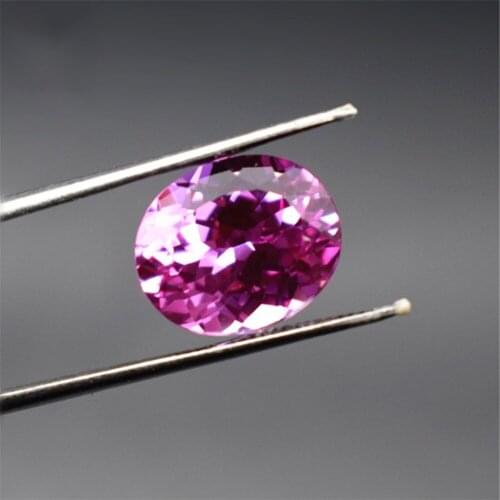 Grade AAA Cutting Cultured Pink Ruby Oval Cut Gemstone Egg Shape Faceted Ruby Gem Multiple Sizes to Choose GR98