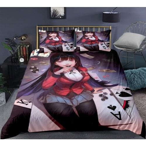 Classics Japanese Anime Crazy Bide Abuchi Print Bedding Bedroom Home Decoration Down Quilt Cover Pillow Cover 2-3 Pieces