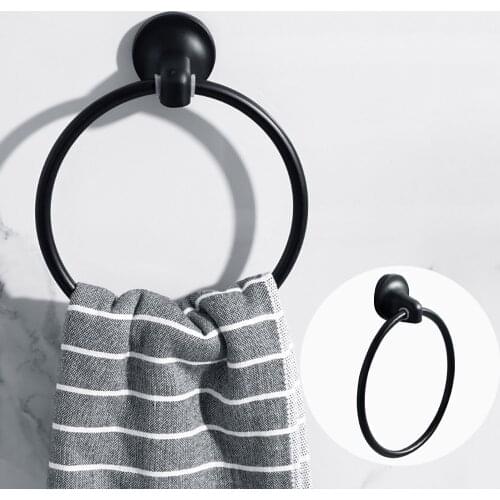 Bathroom Toilet Ring Hardware Pendant Wall-Mounted Towel Hanging Ring European-Style Space Aluminum Towel Ring