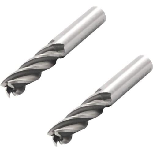 2pcs 4-Flute Straight Shank End Mill Bits 1/2" Cutting Diameter for Wood, Aluminum, Steel, Titanium (1/2" x 1/2")
