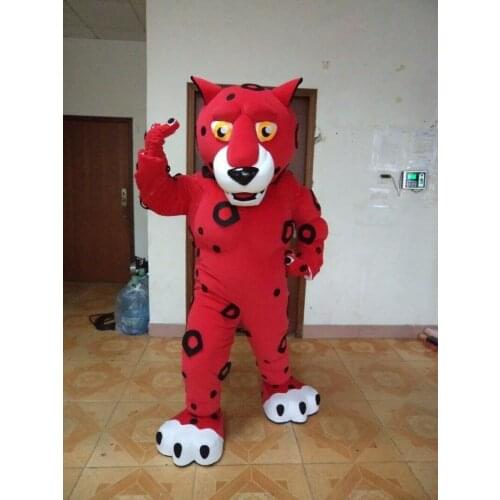 Red Leopard Mascot Costume Suits Cosplay Party Dress Apparel Cartoon Character Birthday Clothes Halloween Easter Adults Fursuit