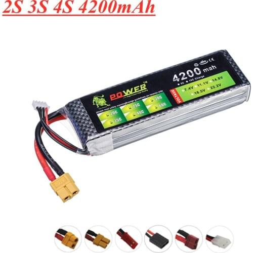 7.4v 11.1v 14.8v 4200mAh Lipo Batery For RC Car Boat Quadcopter Remote Control Toys Parts 3s 11.1v Rechargeable Battery T/XT60