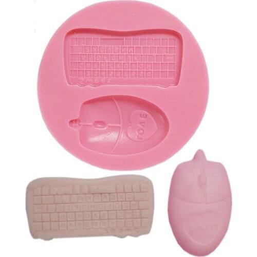 Luyou 2017 New DIY Silicone Mold Mouse and Keyboard Shape Fondant Cake Decoration Tools for Gumpaste Chocolate Candy FM1291