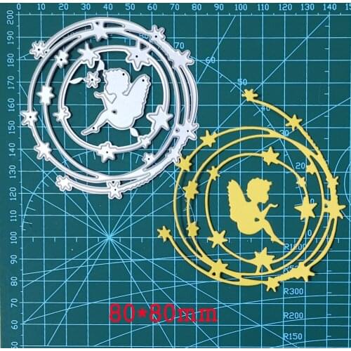 Metal Cutting Dies Wreath and Fairy Boy Crafts Die Stencil For DIY Scrapbooking Paper Cards Embossing Die mold template