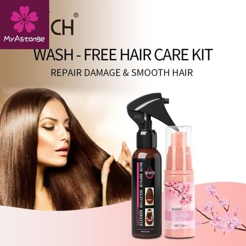 Sevich Wash-Free Hair Treatment Set 100ml Hair Care Spray Restoe Keratin Damage Hair Repair 30ml Amino acid Smoothes Hair Mask