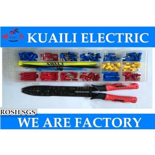 Terminal kit 180pcs ring male and female terminal Crimp Terminals kits Set,multi-functional cable crimping pliers terminals