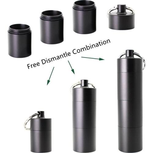 New Capsule Aluminum Pill Case Delicate pill Organizer Bottle Box Keychain Outdoor Pocket Medicine detachable Holder Container