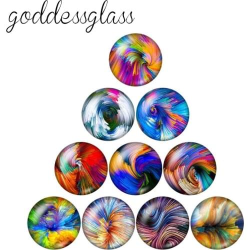 New beauty Abstract colorful patterns10pcs 12mm/18mm/20mm/25mm Round photo glass cabochon demo flat back Making findings