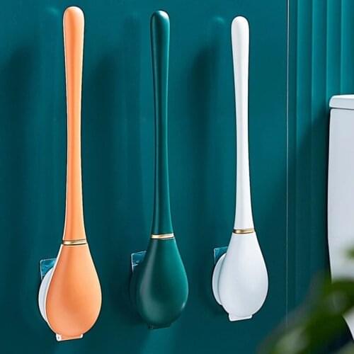 Newly Toilet Bowl Brush and Holder Set Wall-Mounted Toilet Cleaning Brush Cleaning Supplies For Bathroom