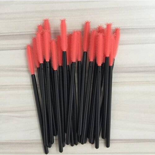 Total length 10.5cm disposable 50pcs/bag silicon mascara wands many color eyelash cosmetic brush for eye