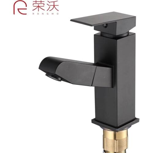 RONGWO GRIFOS DE PLASTICO , NEW STYLE DECK MOUNTED THE BEST PRICE AND PULL OUT BLACK COLOR ABS PLASTIC COLD AND HOT FAUCET