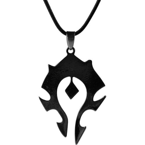 For the hord Frostwolf Clan Pendant Thrall Rope Chain Necklace For Men ORC Horde Warsong clan Garrosh Pendant Game Jewelry