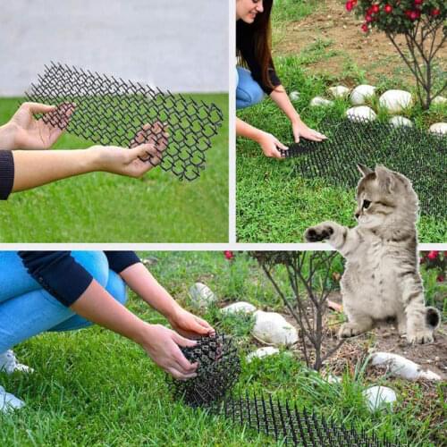 Portable Anti-Cat Dog Outdoor Garden Supplies Garden Prickle Strip Dig Stop Cat Repellent Deterrent Mat Spike