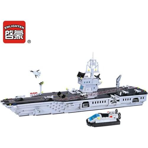 Enlighten 1000Pcs Military Navy Carrier Building Blocks Sets Model DIY Bricks Educational Toys for Children