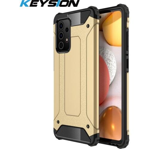 KEYSION Shockproof Armor Case for Samsung A52 5G A72 A32 A42 A12 PC + Silicone Phone Back Cover for Galaxy A51 A71 A41 A31 A21S