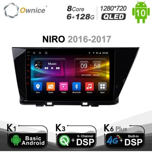 QLED Android 10.0 Octa 8 Core 6+128G for KIA NIRO 2016 - 2017 Car DVD Player Navi GPS Radio 4G LTE DSP Optical 1280*720 BT 5.0