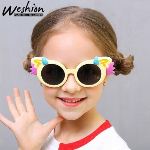 Cat Eye Sunglasses Kids Polarized Carton Children Sun Glasses For Boy Girls Flexible Brand Sport Square Eyeglasses UV400 2019