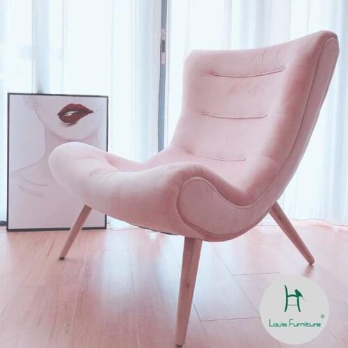 Louis fashion Living Room Sofas Modern Simple Nordic Snail Chair Leisure Lazy Fabric Solid Wood Furniture