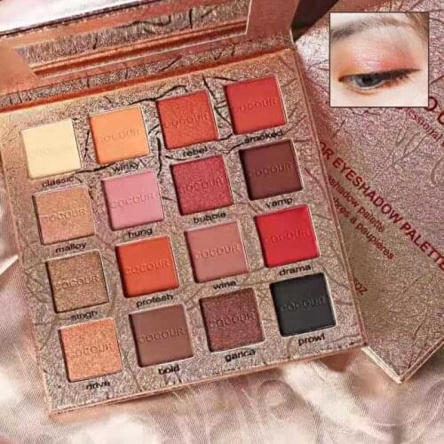 COCO URBAN 16 Color Lasting Mineral Powder Matte Eyeshadow Makeup Cosmetics Waterproof Glitter Eye Shadows Shimmer Palette TSLM1