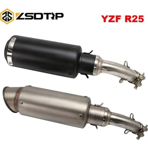 ZSDTRP Motorcycle Exhaust middle pipe for YAMAHA YZF-R25 with Exhaust For YAMAHA YZF R25 R30 R3