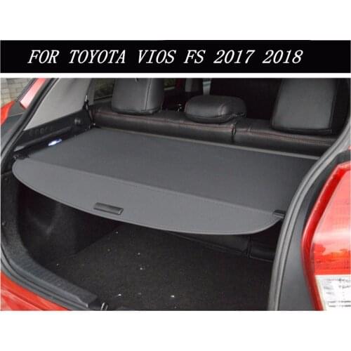 High quality Car Rear Trunk Security Shield Cargo Cover For TOYOTA VIOS FS 2017 2018 ( black, beige)