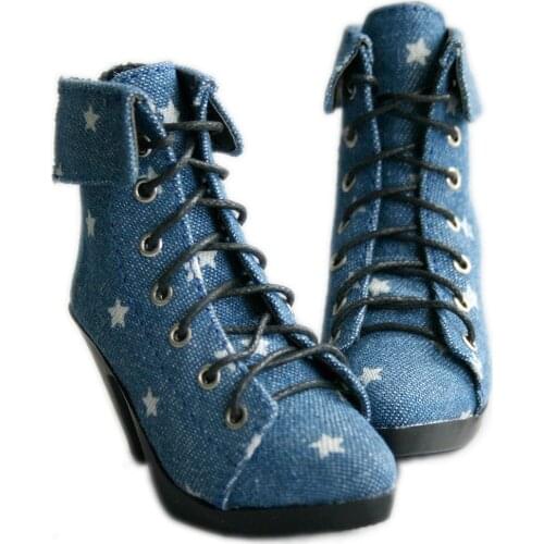 [wamami] 48# Jeans Blue Star Shoes For 1/4 MSD BJD Dollfie High Heels Shoes