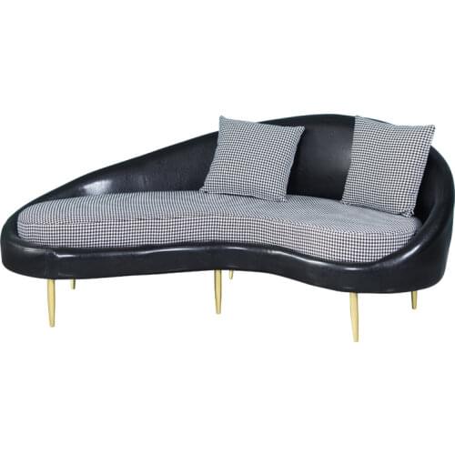 Chinafurniture light luxury minimalist metal sofa combination Nordic post-modern houndstooth sofa