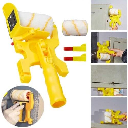ZK30 Clean-Cut Paint Edger Roller Brush Multifunctional Roller Paint Brush Clean-Cut Paint Edger Wall Painting Roller Brush Set