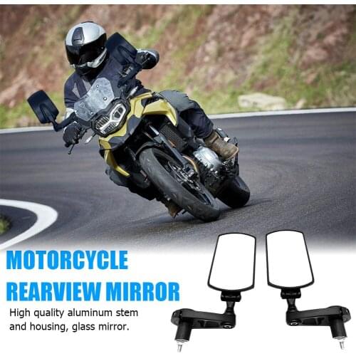 Motorcycle Handle Bar End Mirrors Rectangular Universal Easily Installation 22mm 7/8 inch 1 Pair Personal Motorbike Parts