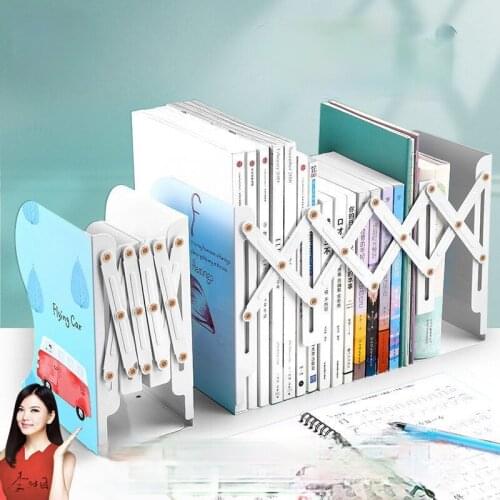 1PC Kawaii Flamingo Metal Desk Book Holder Retractable Bookends Students Desk Organizer Office School Home Bookshelf Stationery
