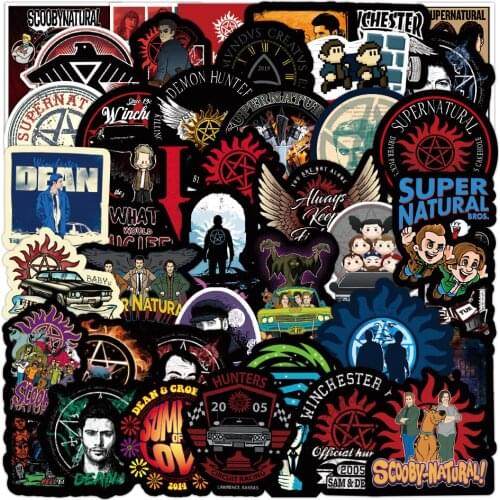 10/50pcs/pack Classic TV Show Supernatural Stickers For Motorcycle Notebook Computer Car DIY Children Toy Guitar Refrigerator