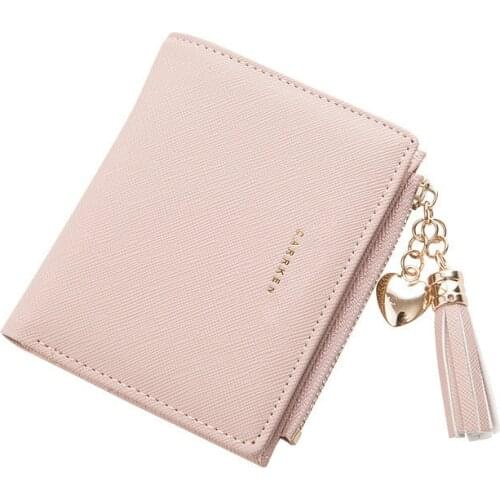2018 Tassel Women Wallet Small Cute Wallet Women Short Leather Women Wallets Zipper Purses Portefeuille Female Purse Clutch