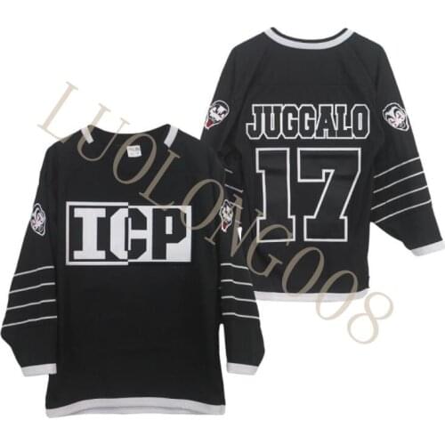 Custom 2020 men Insane Clown Posse Juggalo Black Hockey Jersey Customize any number and name Hockey shirt