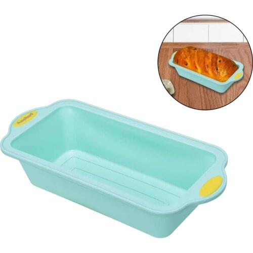 2020 Durable Silicone Bread Loaf Toast Mold Tray Bakeware with Reinforced Metal Core Handle Grip Baking Pan Dishwasher safe