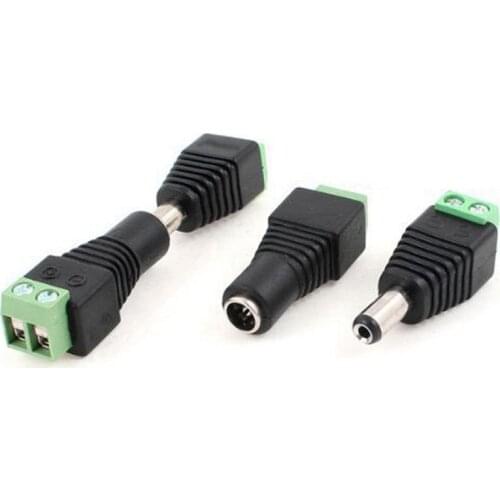 5Pair 12V 24V 5.5mm x 2.1mm male plug dc power female socket jack adapter connector CCTV