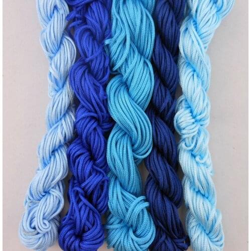 5 Rolls Lots Mixed Blue Color 1.5mm Macrame Braided Shamballa Bracelet DIY Jewelry Making Nylon Cord Chinese Knot Ropes String