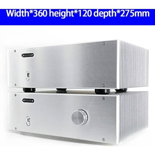KYYSLB BZ3612AB 360*120*275mm Aluminum Class A Amplifier Chassis Box House DIY Enclosure with Feet Switch Amplifier Case Shell