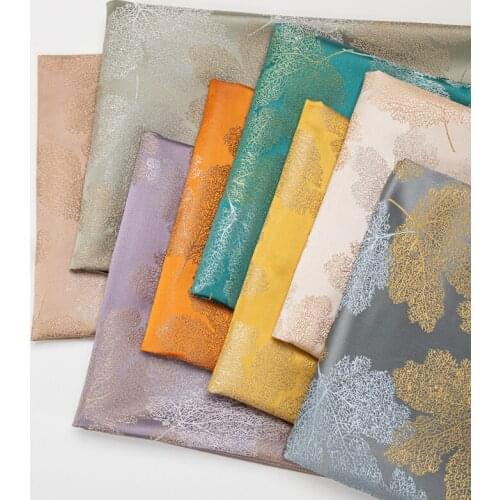 C1016 Leaves Jacquard Chinese Traditional Silky Brocade Fabric Cutains/Home Textiles/Womens clothing Fabric/DIY Sewing Material