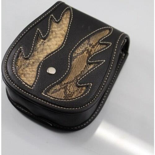 Black Universal Motorcycle Bike PU Leather Fire Luggage Bag Storage Saddle Bag Bike Dual Sport bike Chopper Touring Cruser