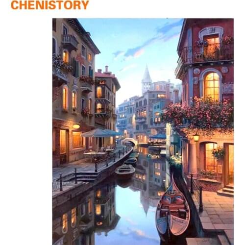 CHENISTORY Venice Night DIY Painting By Numbers Kits Landscape Acrylic Paint On Canvas Hand Painted Gift For Home Decor 40*50cm